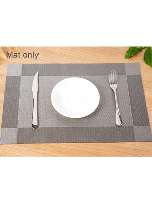 Placemat Pvc Western Placemat Tek Çerçeve Isı Yalıtım Yastığı Otel Aile Tek Kullanımlık Masa Mat Koyu Kahve (Yurt Dışından)