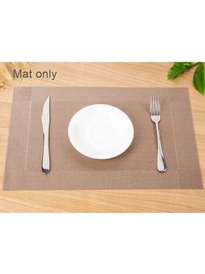 Placemat Pvc Western Placemat Tek Çerçeve Isı Yalıtım Yastığı Otel Aile Tek Kullanımlık Masa Mat Koyu Kahve (Yurt Dışından)