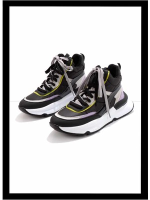 Bambi Siyah Lila Paraşüt  Kadın Sneaker K01991116067
