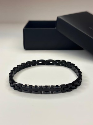 AccesSQuare Erkek Çelik Bileklik Rolex Model Siyah Renk