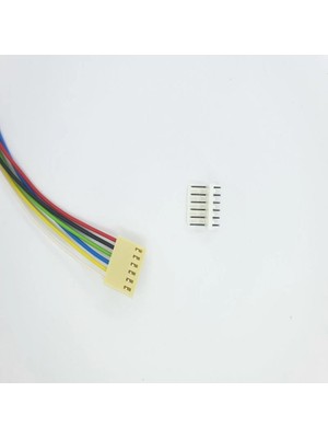 Sanec 2,54MM 6 Pin 2510 Kablolu Dişi Konnektör + 180D Erkek Pcb Tipi 10CM - 0,25MM - Çift Taraflı