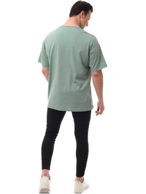 I'm Ok Relaxed Oversize Basic Erkek T-Shirt Mint 6000