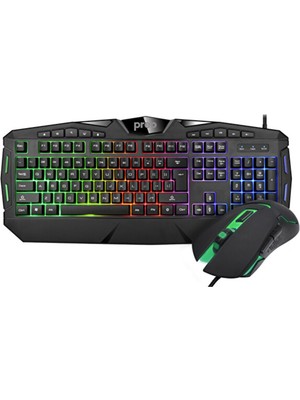 Preo KMG01 Rgb Aydınlatma Kablolu Gaming Oyuncu Klavye Mouse Set