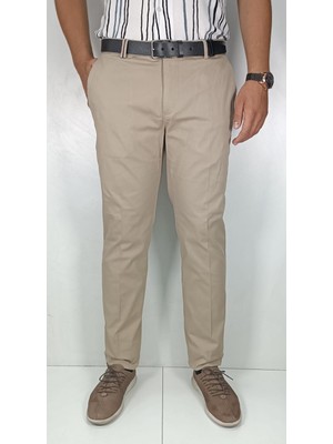 Bomonti Bmt 2050 Battal Erkek Pantolon Desenli Esnek Pamuk Kumaş 54 Beden Kum Renk