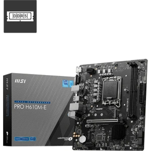 MB PRO H610M-E SOKET 1700 DDR5 5600MHZ(OC) HDMI VGA M.2 USB3.2 1x 1G LAN mATX