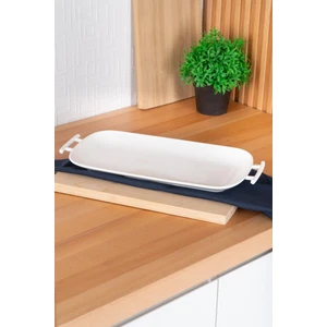 Bianco Perla Dikdörtgen Kulplu Servis Tabak - 42 cm