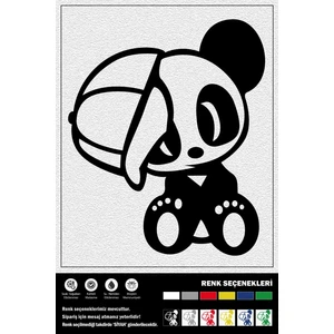 Şapkalı Panda Stıcker 10 x 12 cm