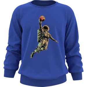 Ada Bebek Çocuk Oversize Smaçör Astronot Baskılı Çocuk Sweatshirt