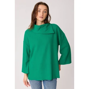 Asimetrik Yaka Yanları Yırtmaçlı Örme Bluz