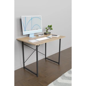 Furnature Design 60X90 Çalışma Masası Metal Ayaklı Ders Çalışma Ofis Masası Atlantik Çam