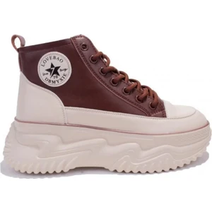 23KZ Gınza Deri Sneaker Bilekli Ayakkabı Bej