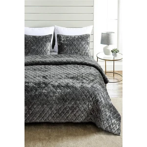 Evlen Home Collection Kapitone Kadife Yatak Örtüsü Seti Çift Kişilik Supersoft 3 Parça Yumuşak Elyaf Dolgulu Çeyizlik