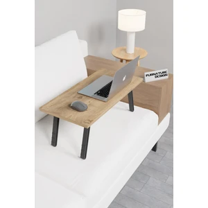 Furnature Design Katlanır Laptop Masası Çalışma Yatak Kahvaltı Masası 60X30 cm Atlantik Çam