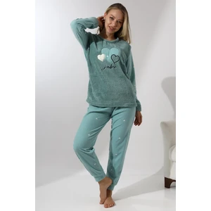 Fawn 5005 Peluş Welsoft Polar Kışlık Yumoş Kadın Pijama Takımı