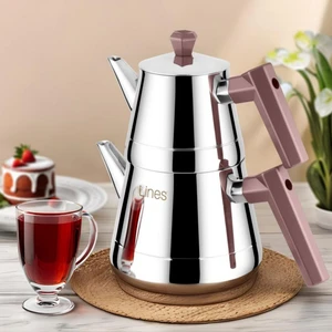 Piramit Soft Kulp Paslanmaz Çelik Çaydanlık -Orta Boy