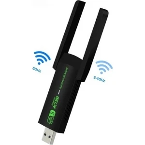 Bayındır Elektronik Bluetooth 5.0 AC1300 Mbps Dual Band USB 3.0 Adaptör Kablosuz Wifi Alıcı (Sürücü Gerektirmez)