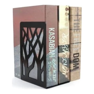 3Art Metal Ağaç Desenli Kitap Desteği Kitap Tutucu Ev ve Ofis Dekoratif Aksesuar 2 Li Set