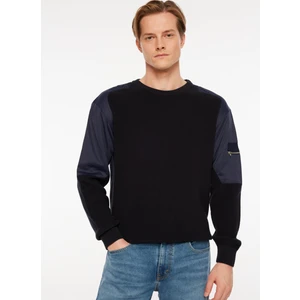 Gmg Fırenze Bisiklet Yaka Slim Fit Açık Lacivert Erkek Kazak ZR22MFW04205