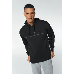 Adrian Erkek Siyah Kapüşonlu Sweatshirt