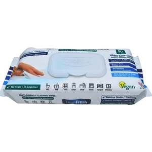 Deep Fresh Iz Bırakmaz Yüzey Temizleme Havlusu Karbonat & Beyaz Sirke 50 Yaprak