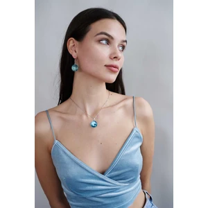 Trend Collection Karanlıkta Parlayan Küre Model Bulut Desenli Kadın Kolye