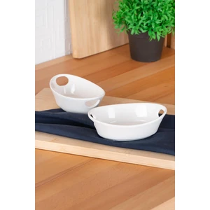 Bianco Perla Oval Kulplu Kase - 14.5 cm