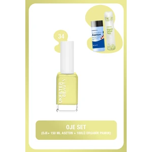 Unfilter Beauty No:34 Oje + 150 ml Aseton + 100 Adet Pamuk