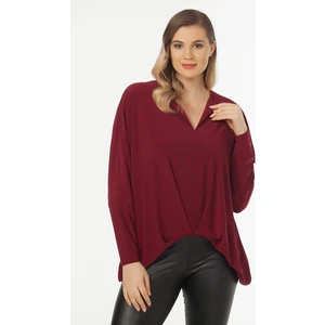 Yaka Detaylı Bluz 42 - Bordo