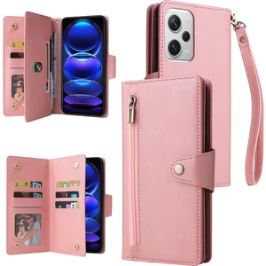Yihang Boutique Ile Uyumluredmi Note 12 Pro Plus Mıknatıslı Deri Zip Cüzdan Kart Sahibi (Yurt Dışından)