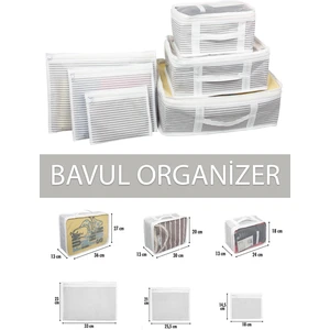 Pazar Kapısı Bavul Organizer Çizgili 6lı Set