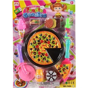 Berattoys 17 Pcs Kesilen Pizza Oyuncak Tepsili Pizza Oyuncak Mutfak Seti Evcilik Oyuncakları