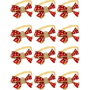 Peçete Halkaları 12'li Set, Düğün Için Kelebek Düğüm Peçete Yüzüğü, Noel, Doğum Günü Için Peçete Halkası (Yurt Dışından)