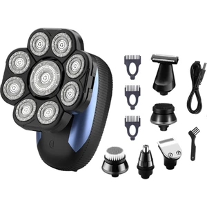 Erkekler Için 6 In 1 Elektrikli Tıraş Makinesi 4d Traş Makineleri 9 Yüzen Kafa Sakal Burun Kulak Saç Düzeltici Tıraş Makinesi Clipper Yüz Fırçası (Yurt Dışından)