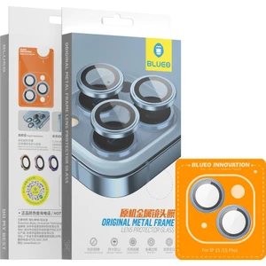 iPhone 15 / 15 Plus uyumlu Orijinal metal Çerçeve Kamera Lens Koruyucu Mavi