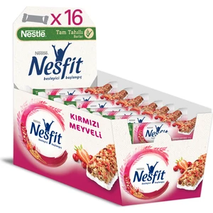 Nesfıt Kırmızı Meyveli Tam Tahıllı Bar 16 x 23,5 gr