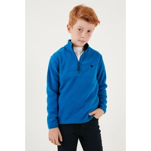 Yumuşak Dokulu Fermuarlı Dik Yaka Şardonlu Kışlık Polar Unisex Çocuk Polar 5905002