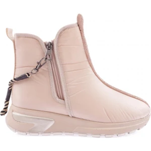 685-1-22K Kadin Kalin Taban Fermuar Detayli Silver Taşli Bot