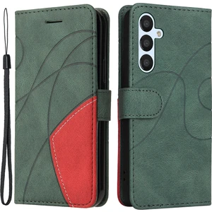 Samsung Galaxy A25 5g Çift Renkli Ekleme Cüzdan Stand Kapak Telefon Kılıfı Pu Deri Telefon Kılıfı Kabuk (Yurt Dışından)