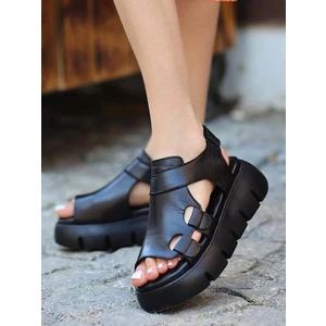 Dünya Shoes Hakiki Deri Kadın Sandalet