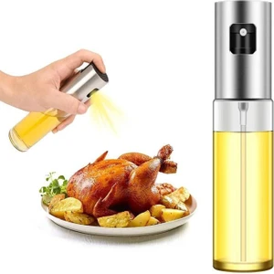 Cam Sprey Yağdanlık 100 ml Paslanmaz Çelik Kapaklı BPA’sız Şık Tasarım Pratik Mutfak Aksesuarı