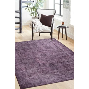 Folk Eskitme Desenli Dokuma Taban Dekoratif Mor Halı (Ba 28)