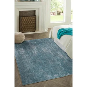 Folk Modern Dokuma Taban Dekoratif Mavi Halı (Ba 47)