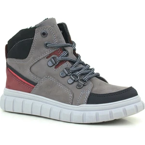 Deri Gri Fermuarlı Erkek Çocuk Bot