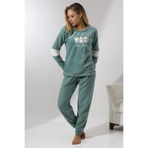 Fawn 5024 Peluş Welsoft Polar Kışlık Yumoş Kadın Pijama Takımı