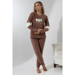 Fawn 5024 Peluş Welsoft Polar Kışlık Yumoş Kadın Pijama Takımı