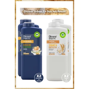 Dicora Urban Fit Ginseng ve Vetiver x 2 + Yoğurt ve Yulaf x 2 Fit Duş Jeli Paketi