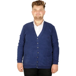 Mode Xl Büyük Beden Erkek Hırka Vanize Selanik Düğmeli 20548 Indigo