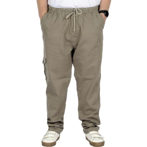 Büyük Beden Erkek Gabardin Kargo Jogger Pantolon Doğa 21928 Bej