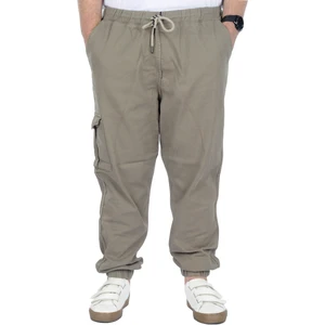 Büyük Beden Erkek Gabardin Kargo Jogger Pantolon Doğa 21927 Bej