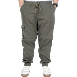 Büyük Beden Erkek Gabardin Kargo Jogger Pantolon Doğa 21927 Haki